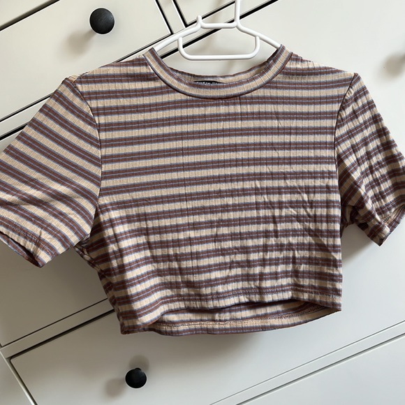 Cropped stripe T-Shirt from SHEIN size US6/Medium - Picture 2 of 3